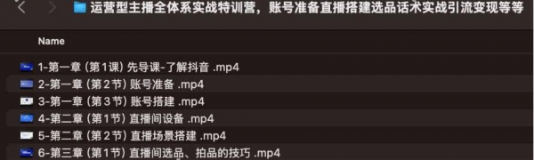 运营型主播全体系实战特训营，账号准备直播搭建选品话术实战引流变现等等 2.6G